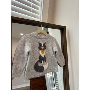 Zara Baby Knit Sweater Fox Applique Grey 12 18 Months